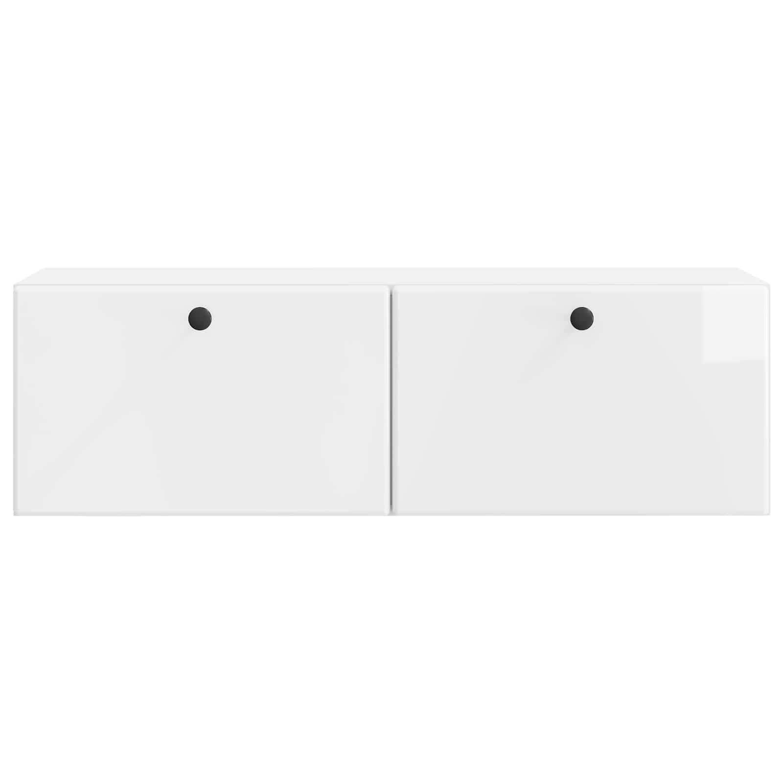 Mobile Porta TV da Muro 98 x 31 x 30 cm Bianco Lucido