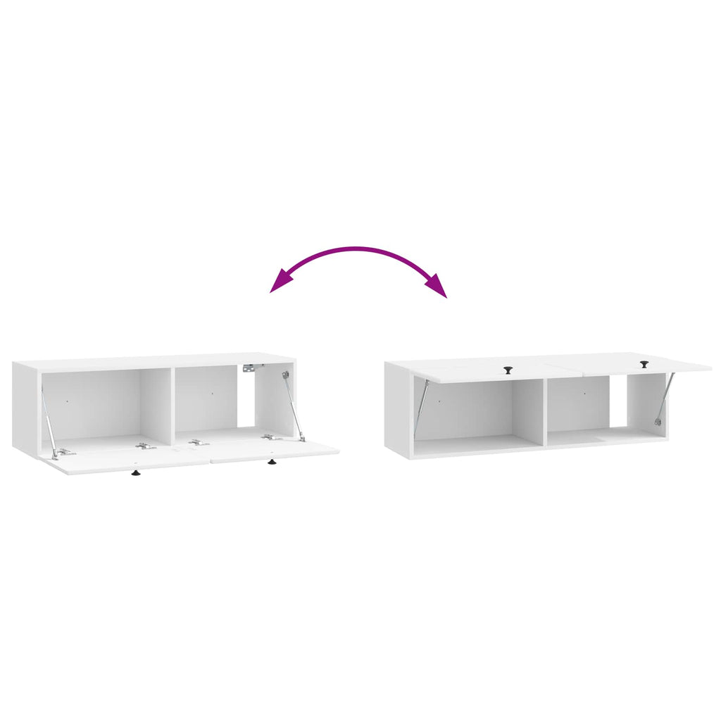 Mobile Porta TV da Muro 98 x 31 x 30 cm Bianco Lucido