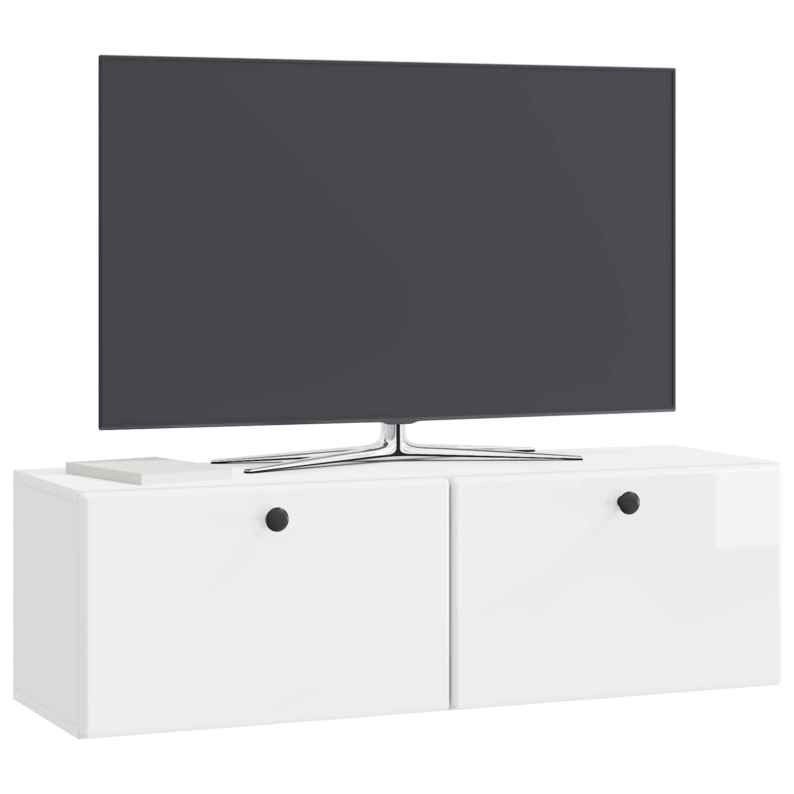 Mobile Porta TV da Muro 98 x 31 x 30 cm Bianco Lucido
