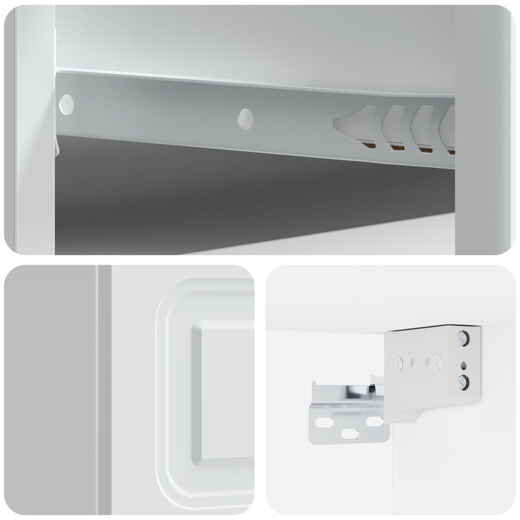 Mobiletto da notte a muro 2 pcs Bianco 34,5 x 33 x 20 cm