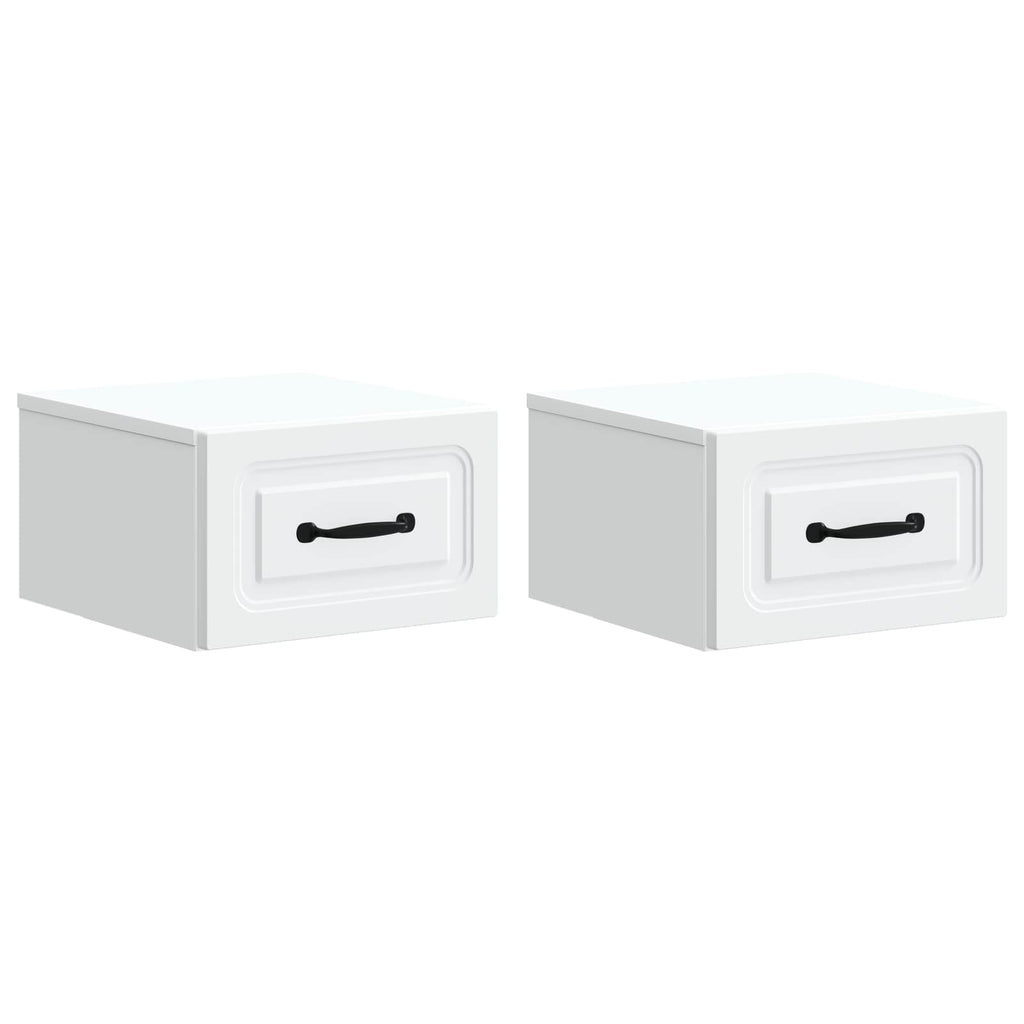 Mobiletto da notte a muro 2 pcs Bianco 34,5 x 33 x 20 cm