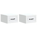 Mobiletto da notte a muro 2 pcs Bianco 34,5 x 33 x 20 cm