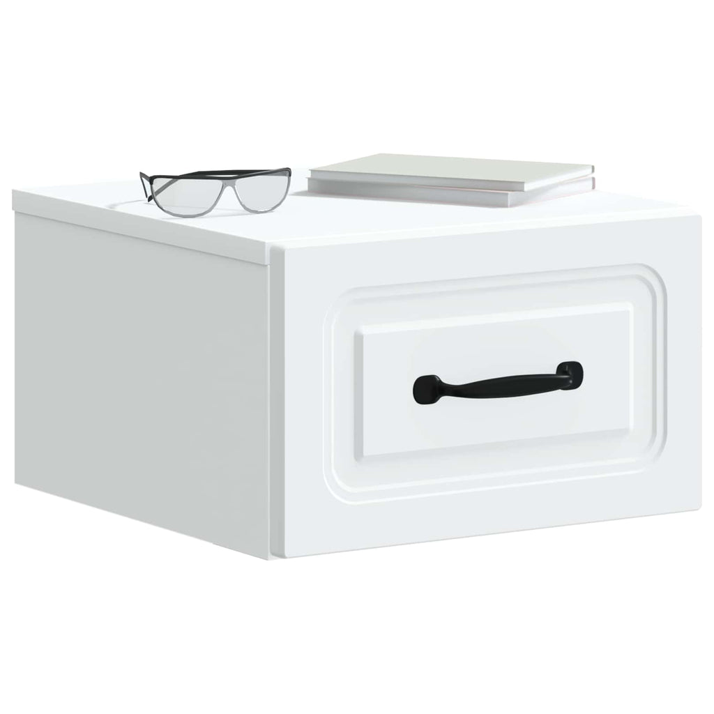 Mobiletto da notte a muro 2 pcs Bianco 34,5 x 33 x 20 cm