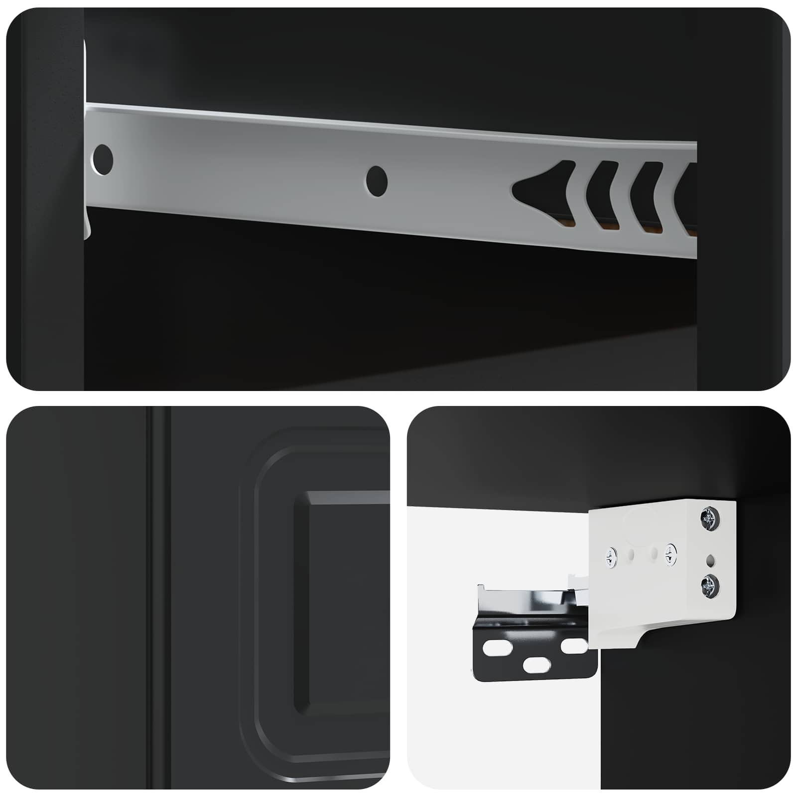 Mobiletto da notte a muro 2 pcs Nero 34,5 x 33 x 20 cm