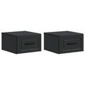 Mobiletto da notte a muro 2 pcs Nero 34,5 x 33 x 20 cm