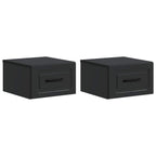 Mobiletto da notte a muro 2 pcs Nero 34,5 x 33 x 20 cm