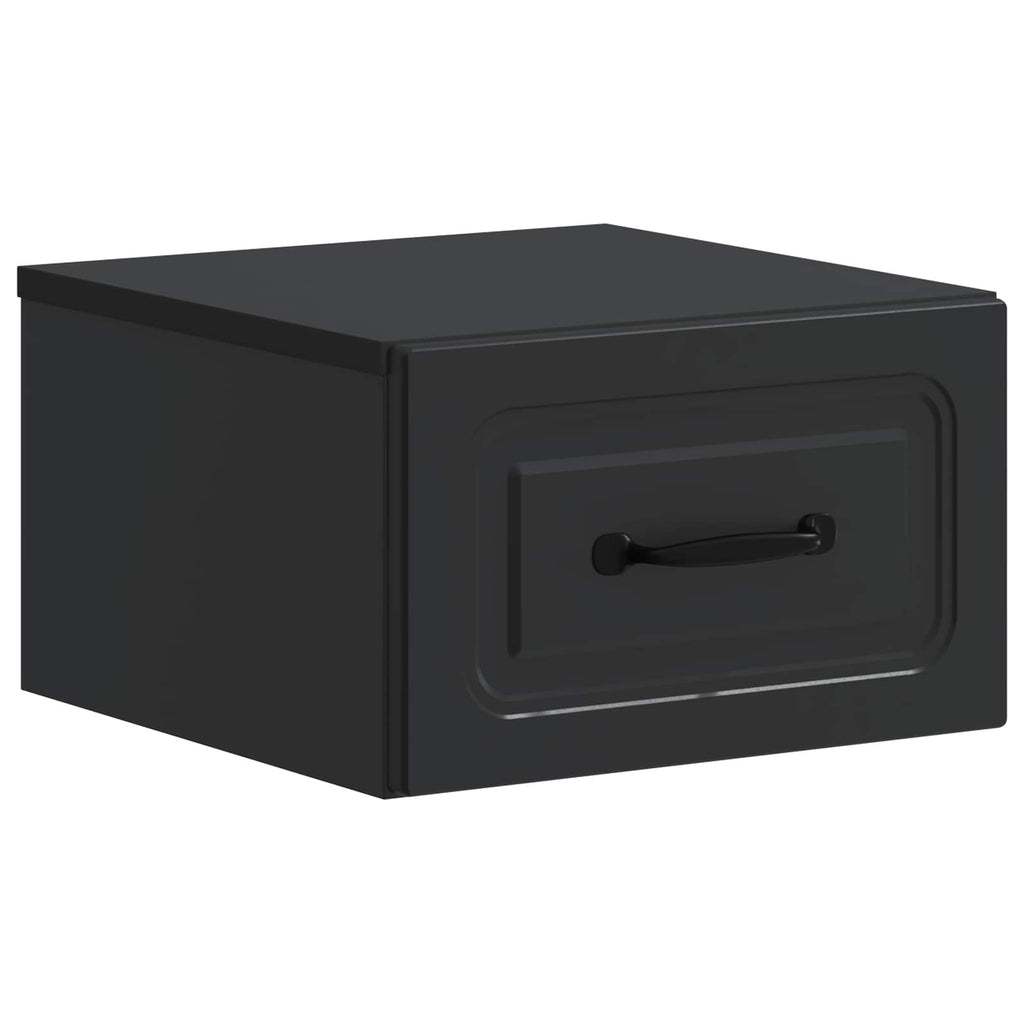 Mobiletto da notte a muro 2 pcs Nero 34,5 x 33 x 20 cm