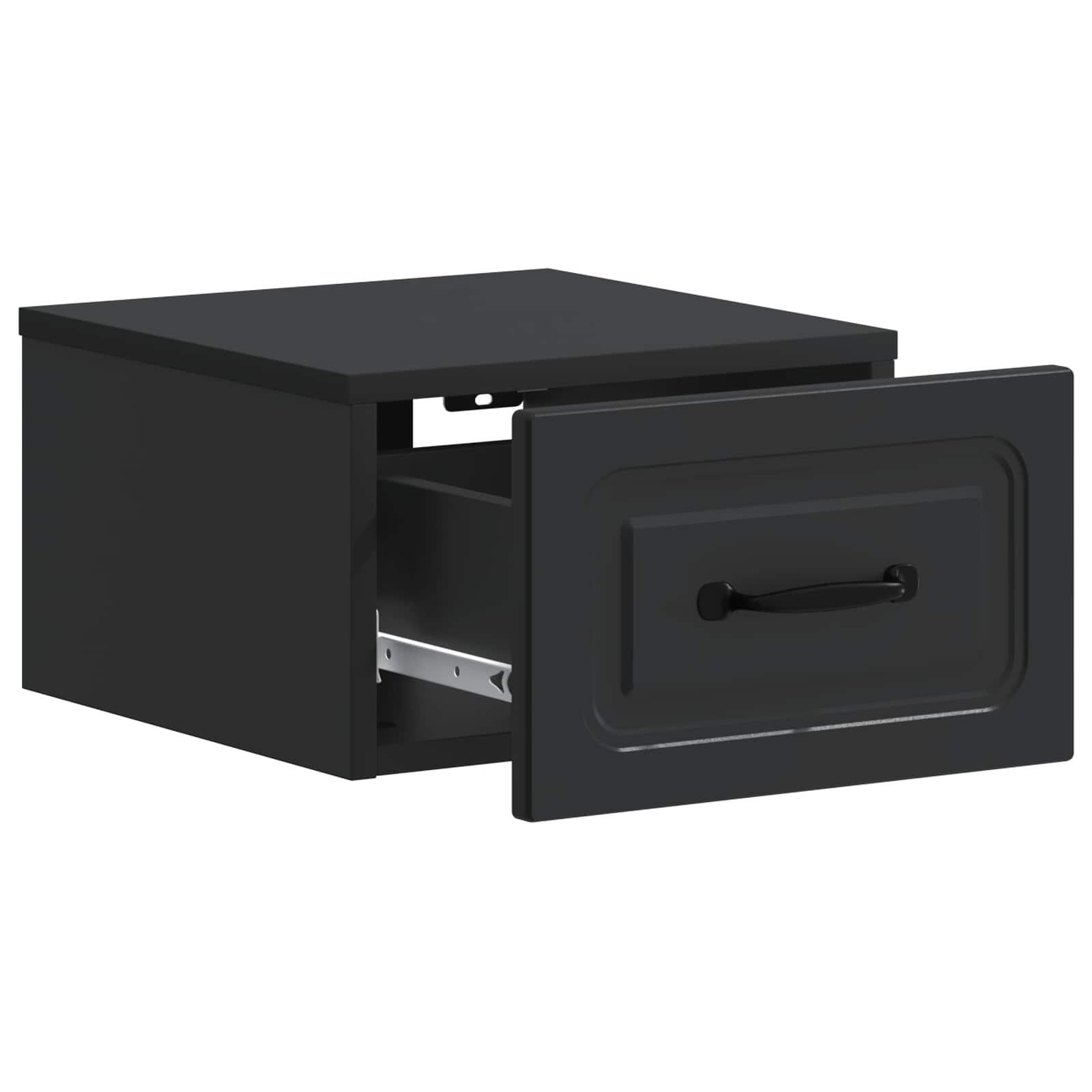 Mobiletto da notte a muro 2 pcs Nero 34,5 x 33 x 20 cm