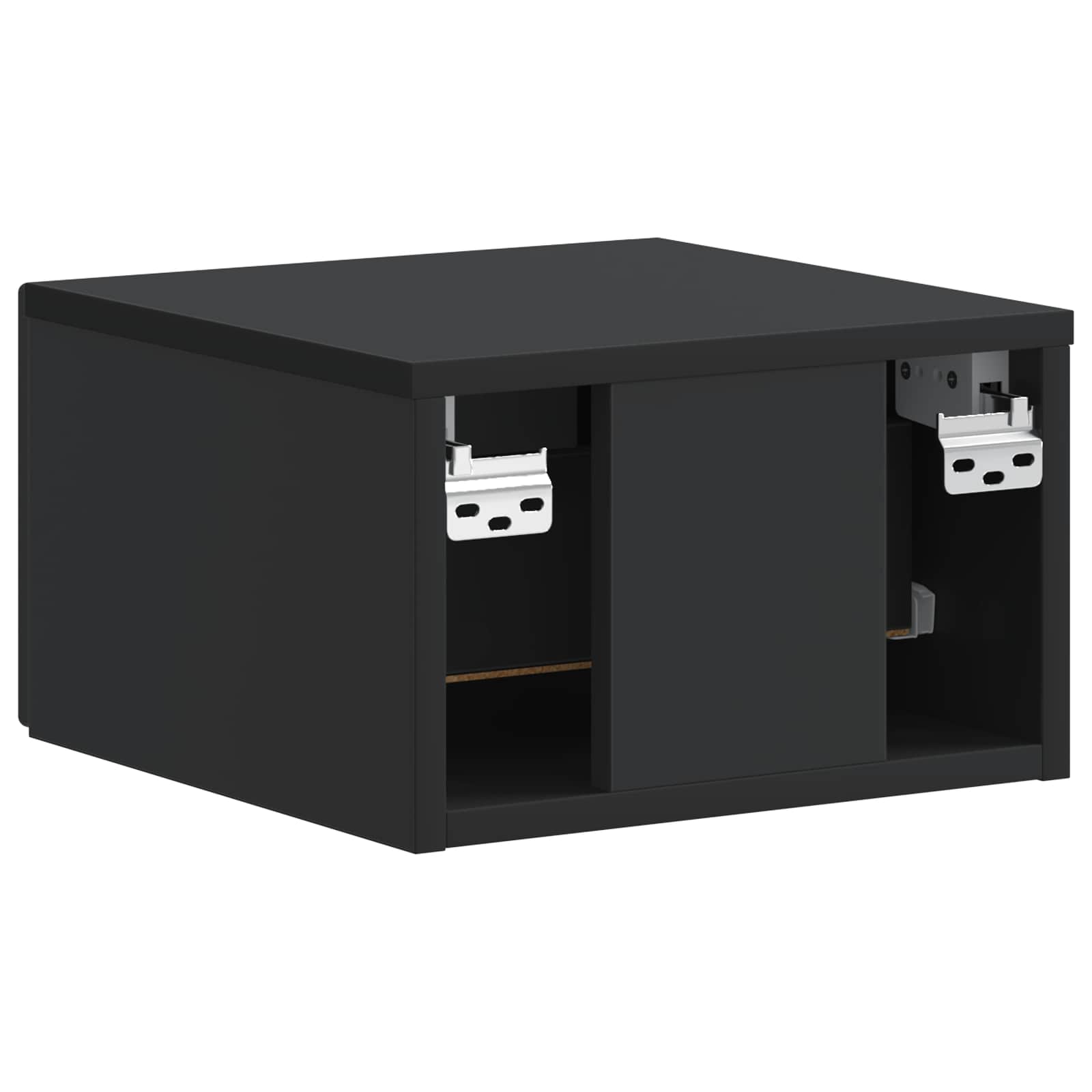 Mobiletto da notte a muro 2 pcs Nero 34,5 x 33 x 20 cm