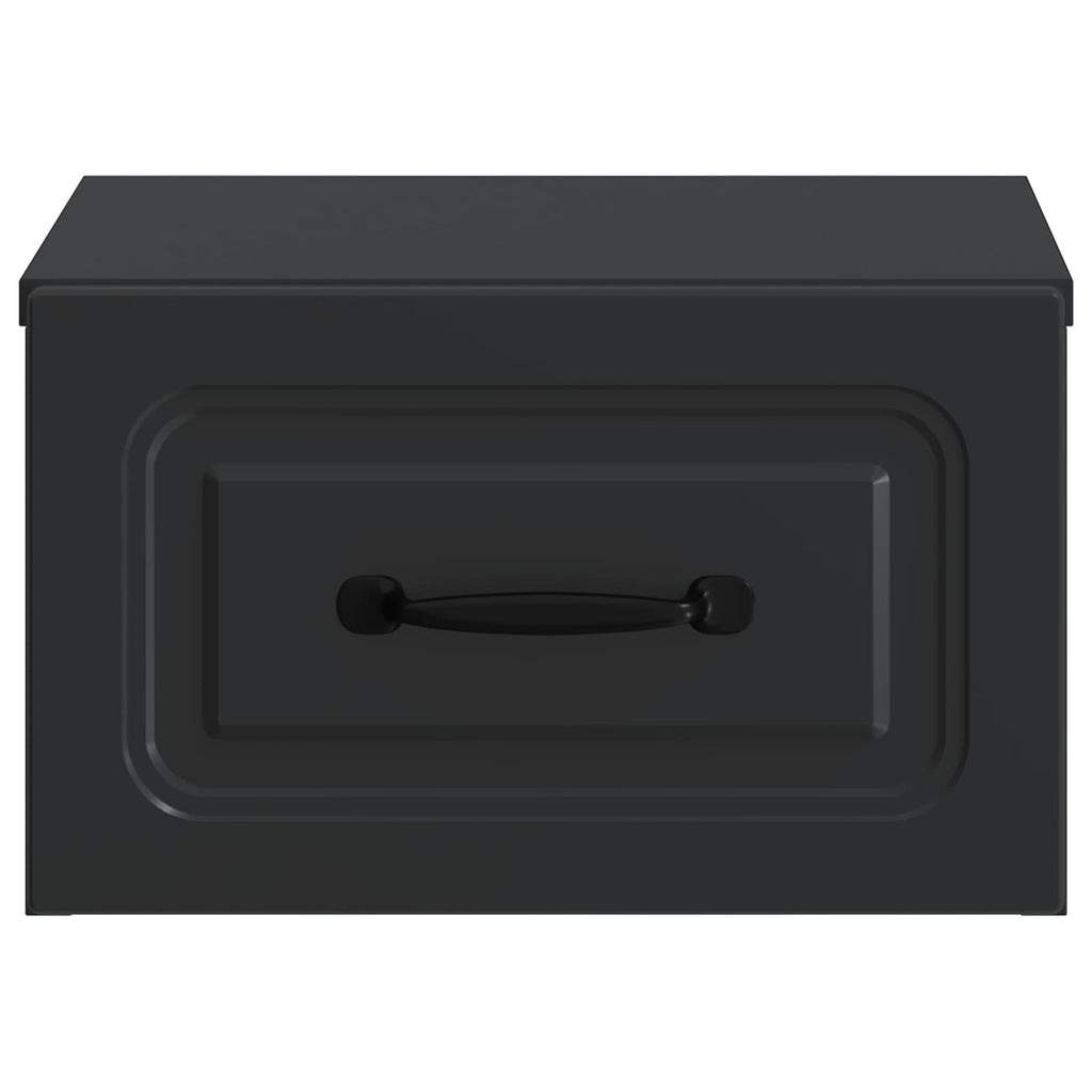 Mobiletto da notte a muro 2 pcs Nero 34,5 x 33 x 20 cm