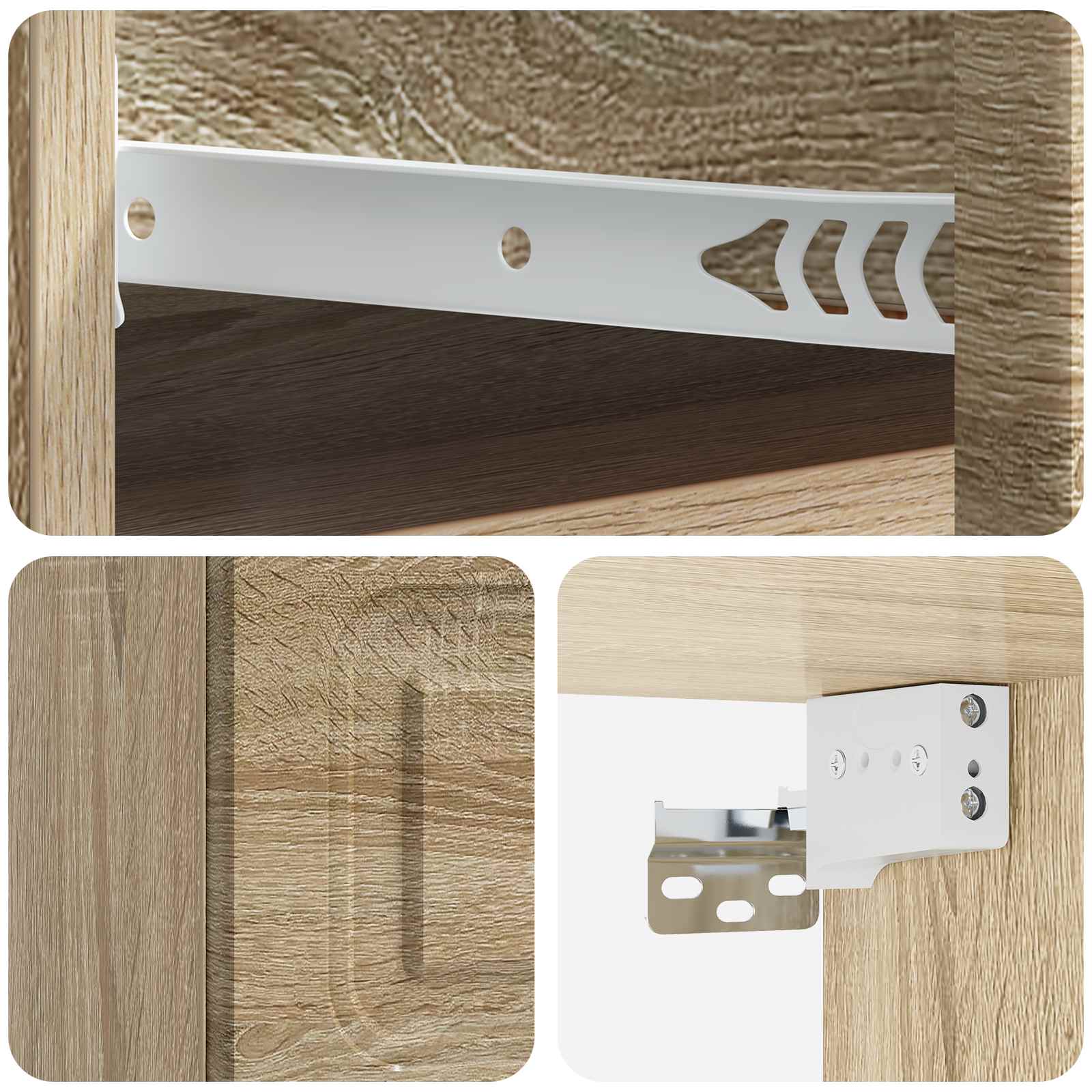 Mobiletto da notte a muro 2 pcs Rovere Sonoma 34,5 x 33 x 20 cm