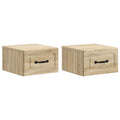 Mobiletto da notte a muro 2 pcs Rovere Sonoma 34,5 x 33 x 20 cm