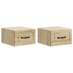Mobiletto da notte a muro 2 pcs Rovere Sonoma 34,5 x 33 x 20 cm
