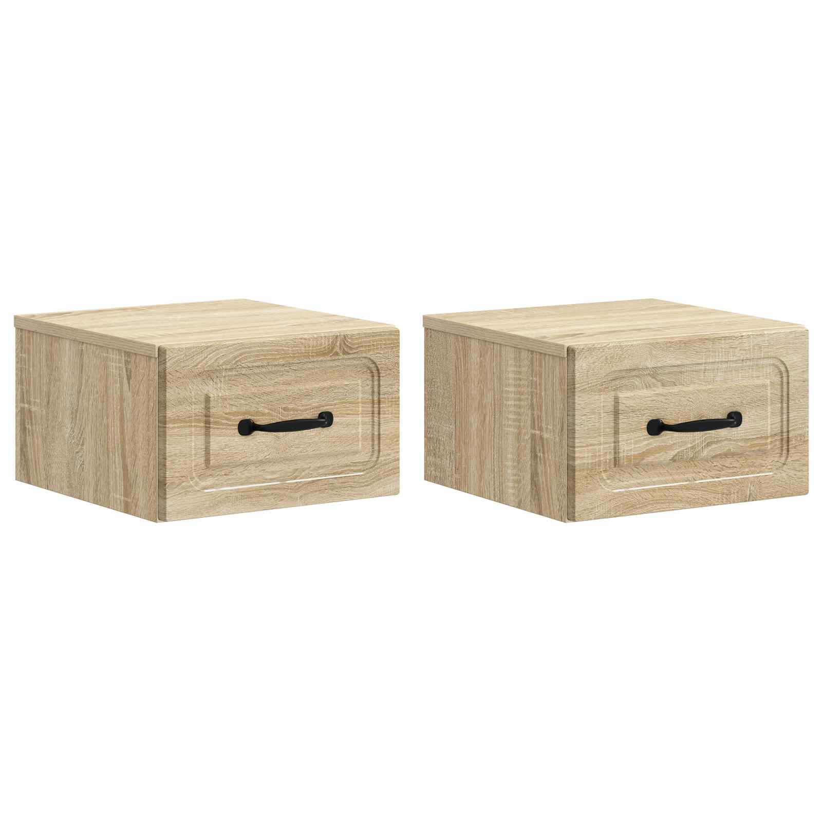 Mobiletto da notte a muro 2 pcs Rovere Sonoma 34,5 x 33 x 20 cm
