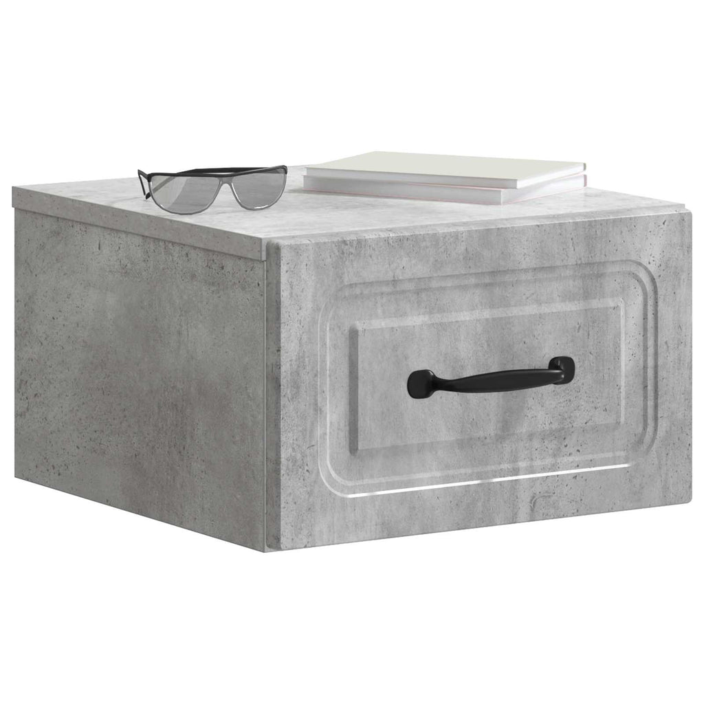 Mobiletto da notte a muro Grigio Cemento 34,5 x 33 x 20 cm