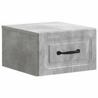 Mobiletto da notte a muro con cassetto 2 pcs Grigio Cemento