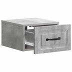 Mobiletto da notte a muro con cassetto 2 pcs Grigio Cemento