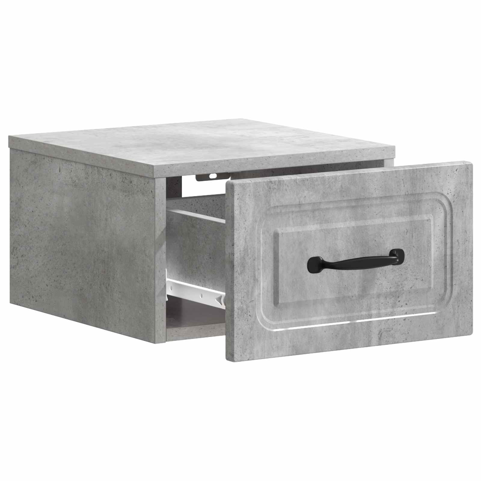 Mobiletto da notte a muro con cassetto 2 pcs Grigio Cemento