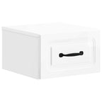 Mobiletto da notte a muro Bianco Lucido 34,5 x 33 x 20 cm