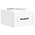 Mobiletto da notte a muro Bianco Lucido 34,5 x 33 x 20 cm