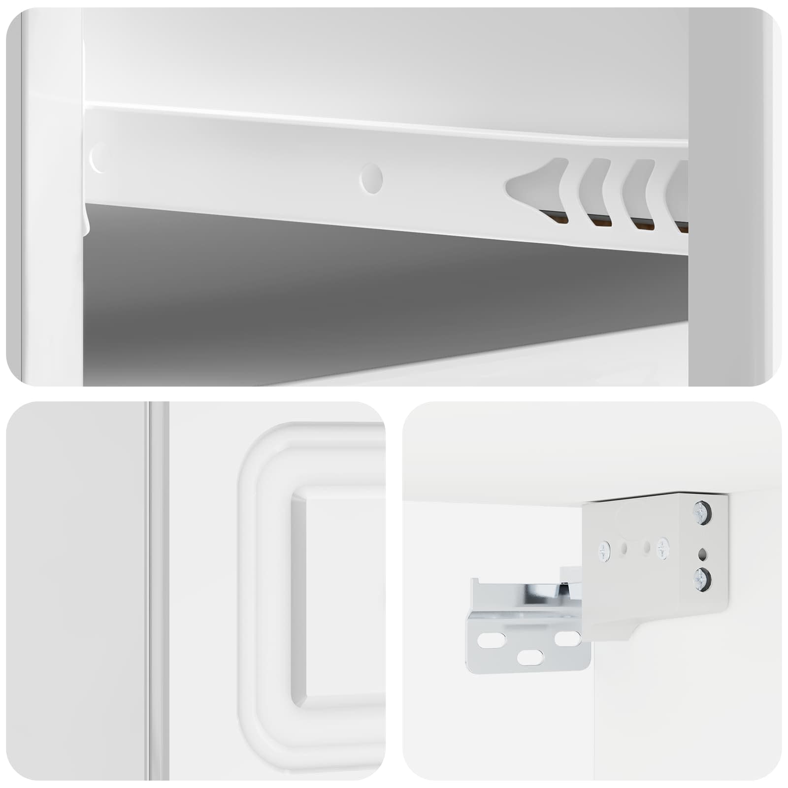 Mobiletto da notte a muro 2 pcs Bianco Lucido 34,5 x 33 x 20 cm