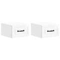 Mobiletto da notte a muro 2 pcs Bianco Lucido 34,5 x 33 x 20 cm
