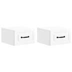 Mobiletto da notte a muro 2 pcs Bianco Lucido 34,5 x 33 x 20 cm