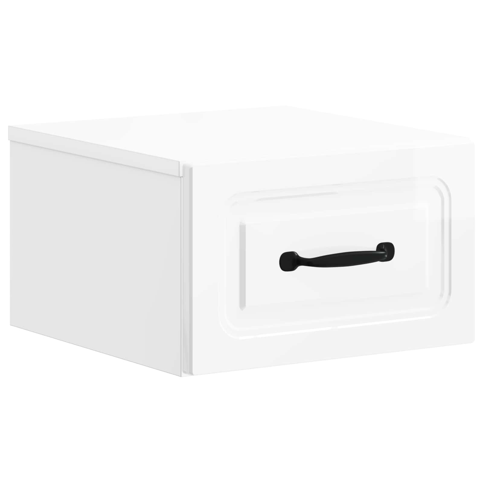 Mobiletto da notte a muro 2 pcs Bianco Lucido 34,5 x 33 x 20 cm
