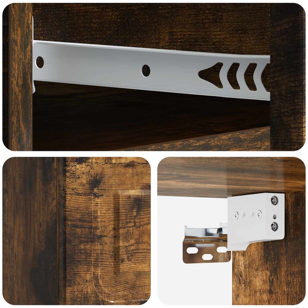 Mobiletto da notte a muro Rovere Fumo 34,5 x 33 x 20 cm