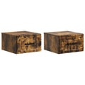 Mobiletto da notte a muro 2 pcs Rovere Fumo 34,5 x 33 x 20 cm
