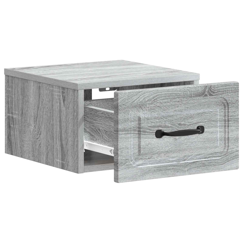 Mobiletto da notte a muro Grigio Sonoma 34,5 x 33 x 20 cm