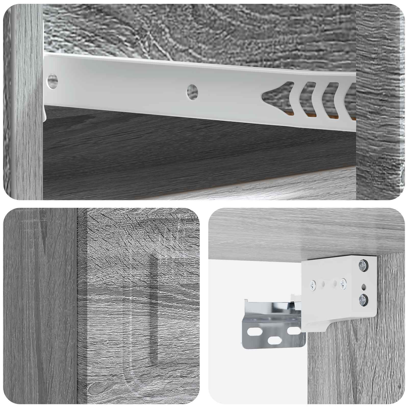 Mobiletto da notte a muro 2 pcs Grigio Sonoma 34,5 x 33 x 20 cm