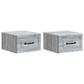 Mobiletto da notte a muro 2 pcs Grigio Sonoma 34,5 x 33 x 20 cm