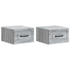 Mobiletto da notte a muro 2 pcs Grigio Sonoma 34,5 x 33 x 20 cm