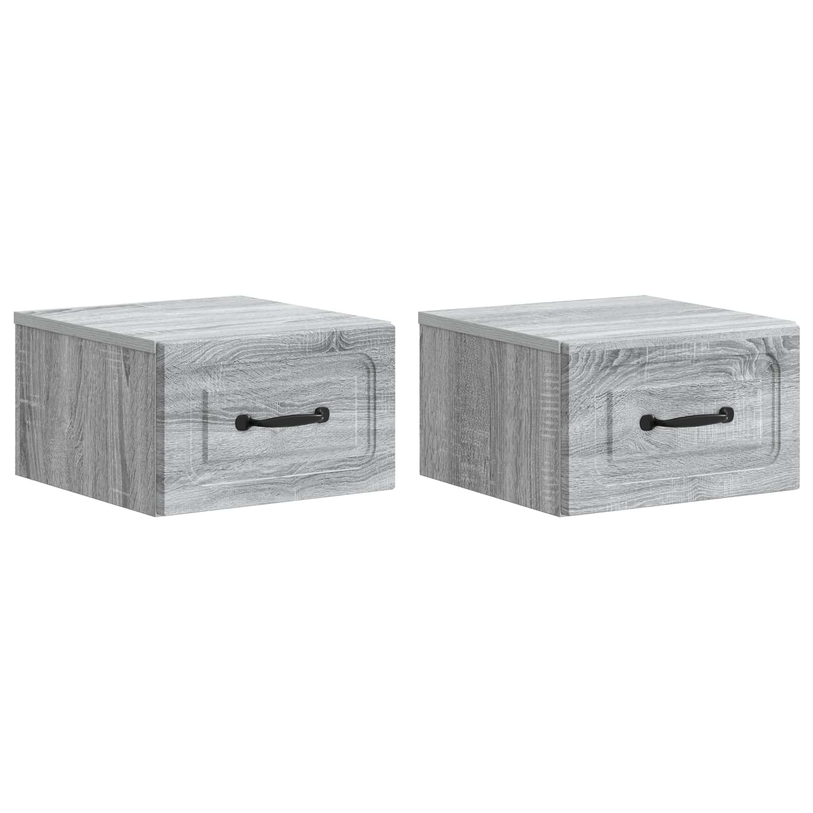 Mobiletto da notte a muro 2 pcs Grigio Sonoma 34,5 x 33 x 20 cm
