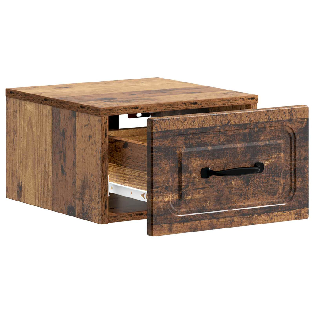 Mobiletto da notte a muro Legno antico 34,5 x 33 x 20 cm