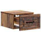 Mobiletto da notte a muro Legno antico 34,5 x 33 x 20 cm