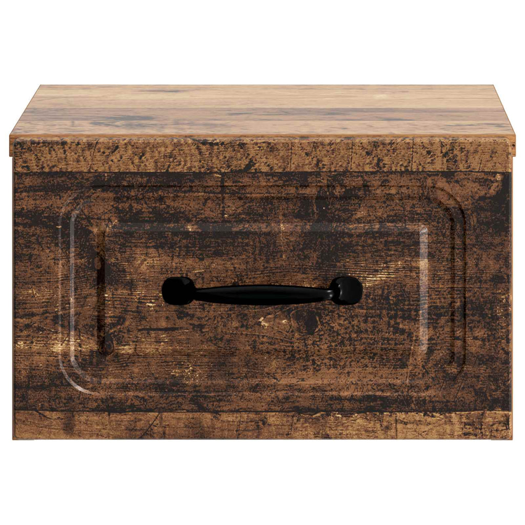 Mobiletto da notte a muro Legno antico 34,5 x 33 x 20 cm