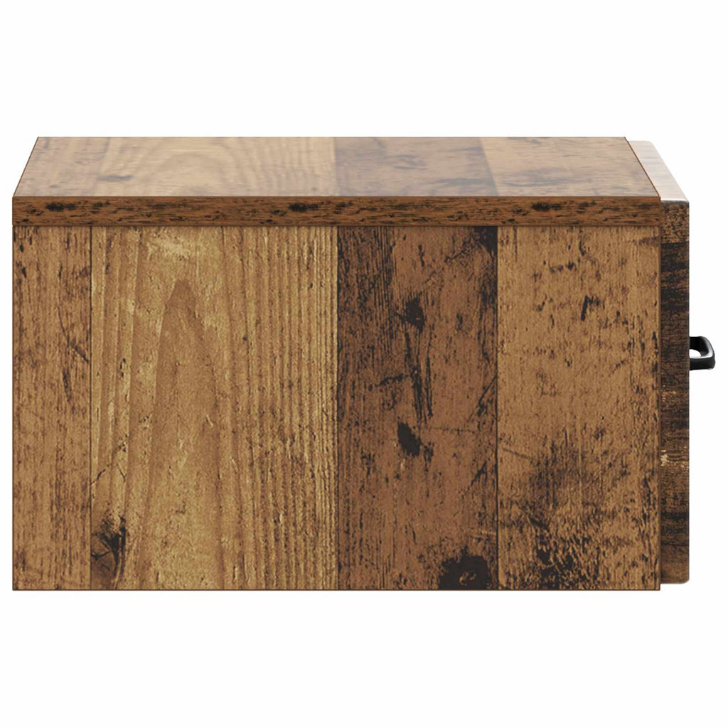 Mobiletto da notte a muro Legno antico 34,5 x 33 x 20 cm