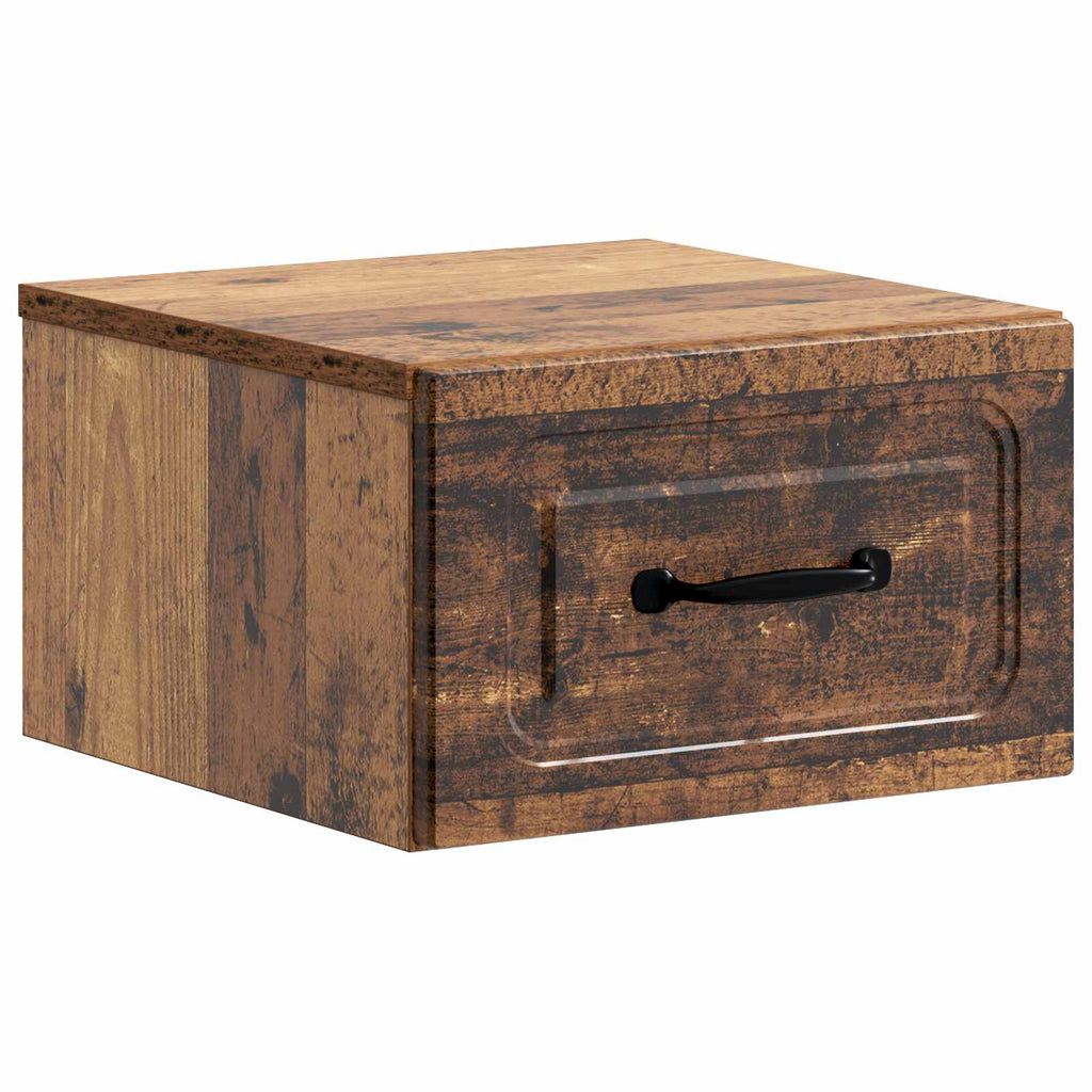 Mobiletto da notte a muro 2 pcs Legno antico 34,5 x 33 x 20 cm