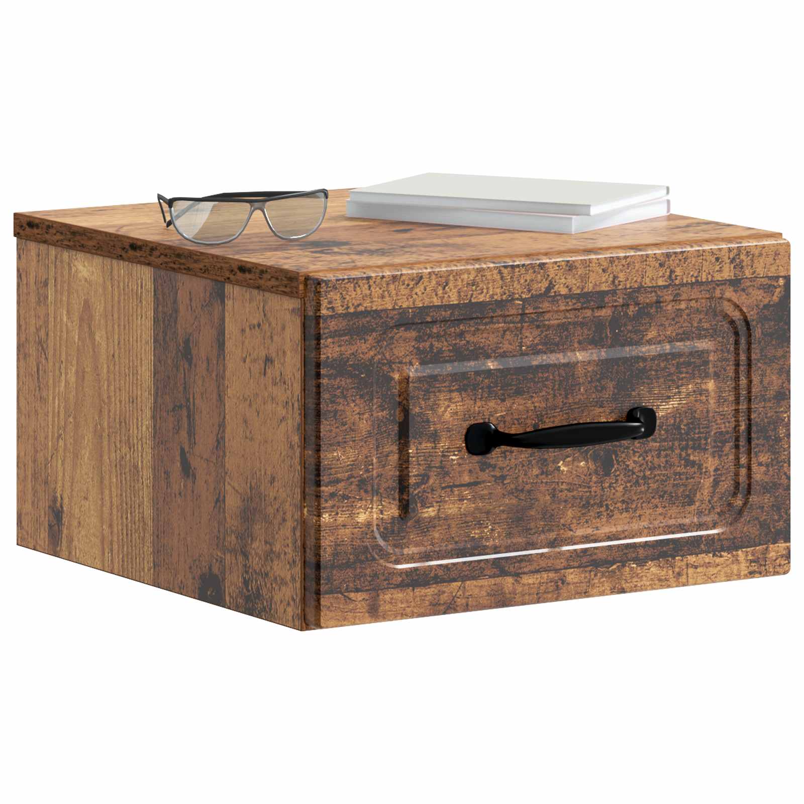 Mobiletto da notte a muro 2 pcs Legno antico 34,5 x 33 x 20 cm