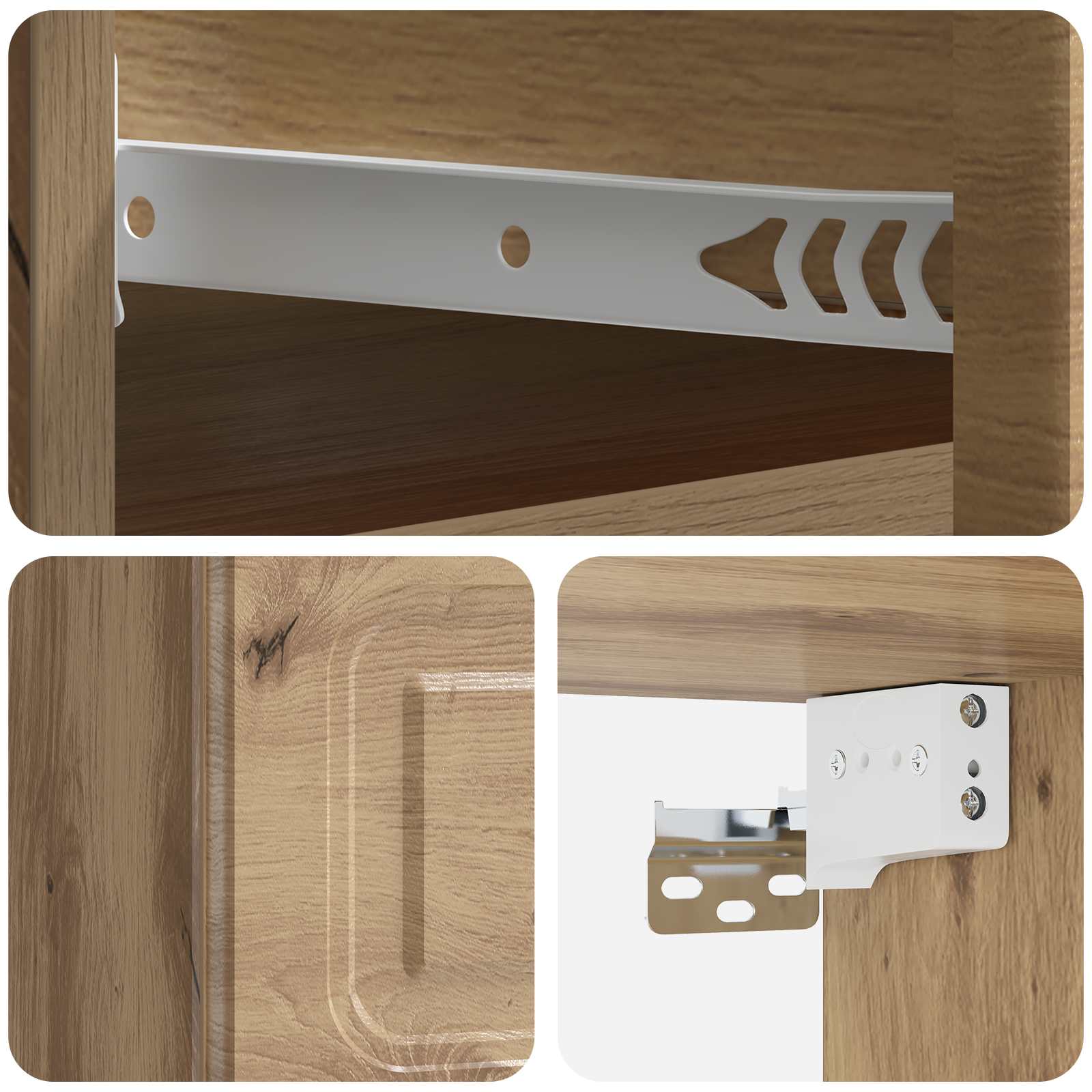 Mobiletto da notte a muro Rovere Artigianale 34,5 x 33 x 20 cm