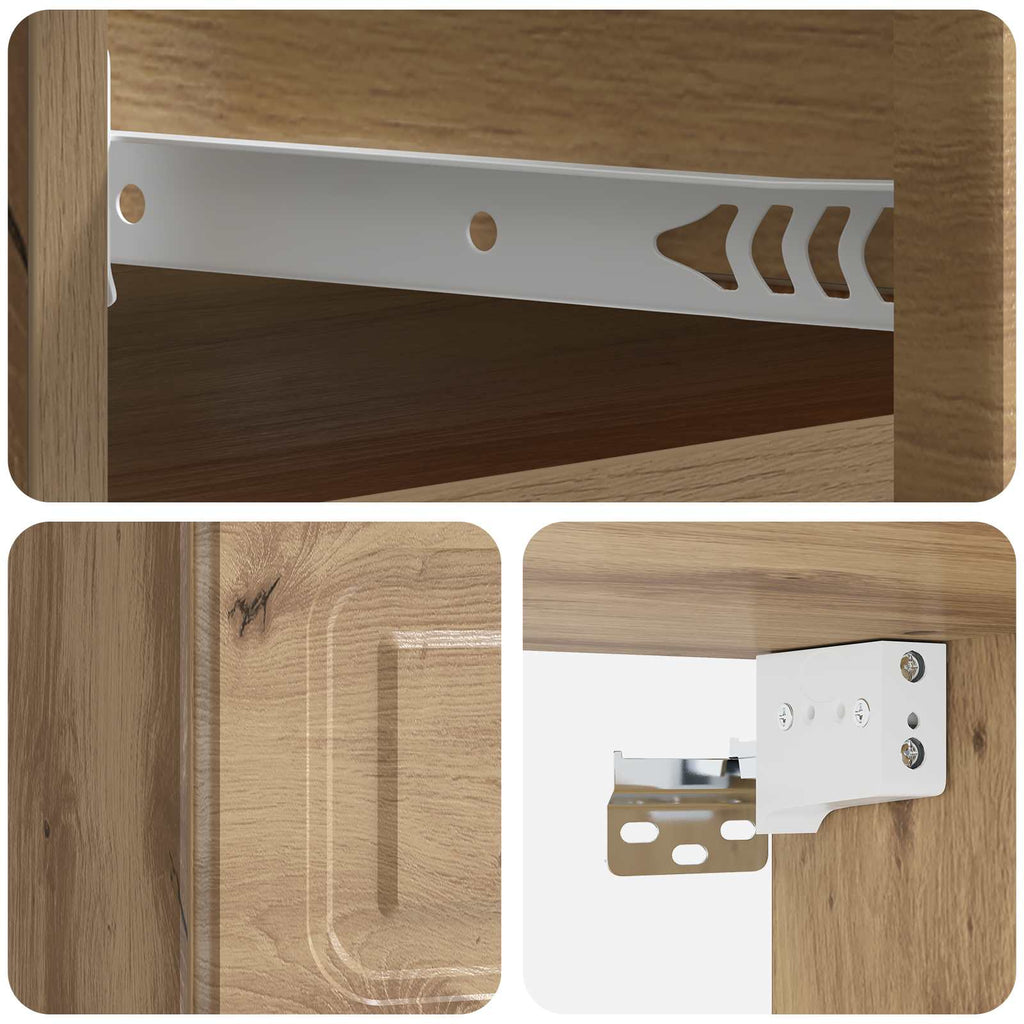 Mobiletto da notte a muro con cassetto 2 pcs Rovere Artigianale