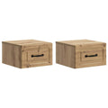 Mobiletto da notte a muro con cassetto 2 pcs Rovere Artigianale