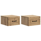Mobiletto da notte a muro con cassetto 2 pcs Rovere Artigianale
