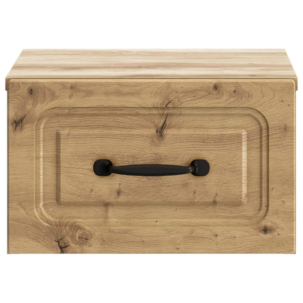 Mobiletto da notte a muro con cassetto 2 pcs Rovere Artigianale