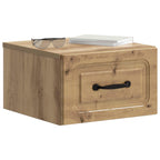 Mobiletto da notte a muro con cassetto 2 pcs Rovere Artigianale