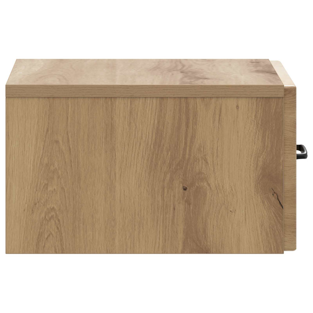 Mobiletto da notte a muro con cassetto 2 pcs Rovere Artigianale