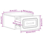 Mobiletto da notte a muro con cassetto 2 pcs Rovere Artigianale