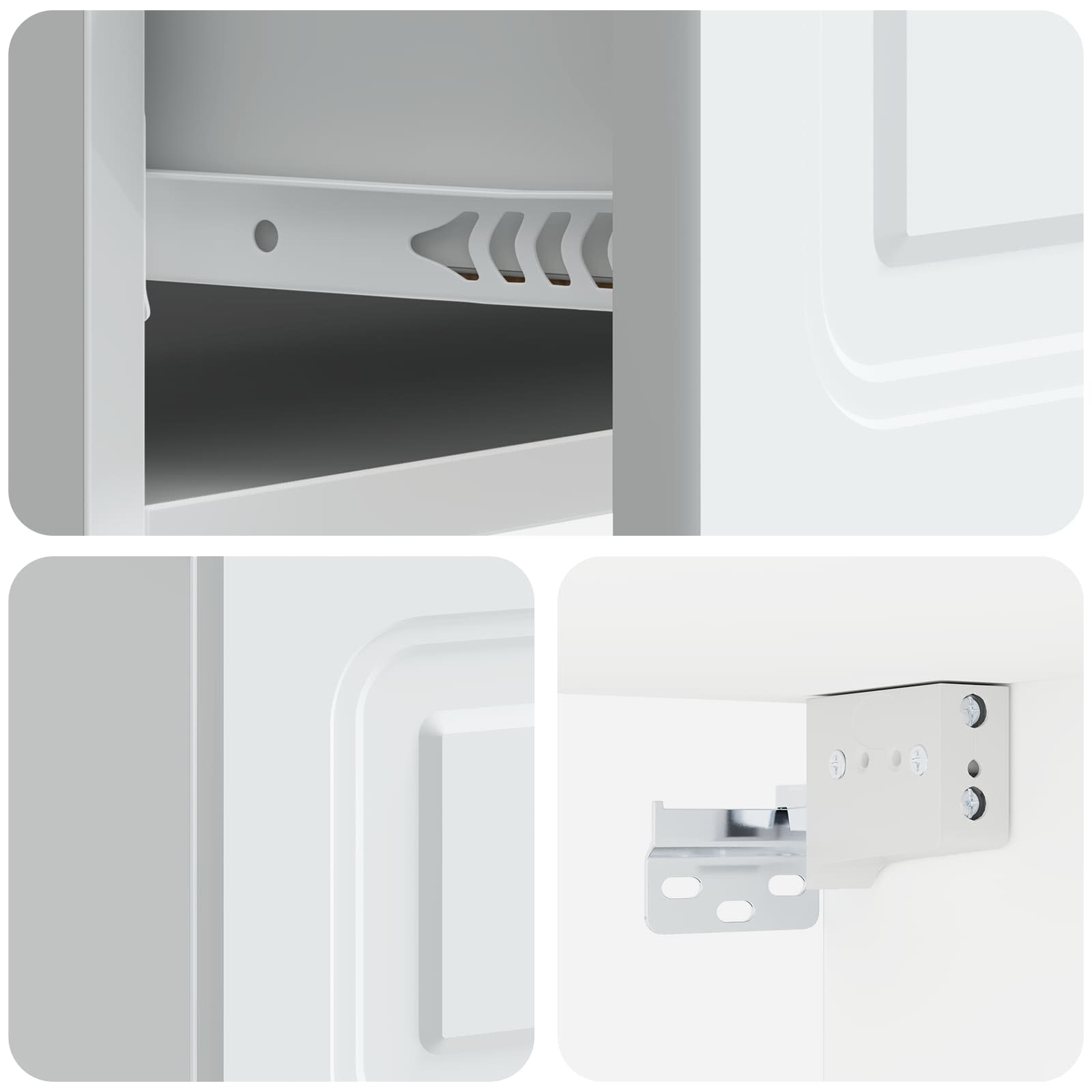 Mobiletto da notte a muro 2 pcs Bianco 49 x 34,5 x 20 cm